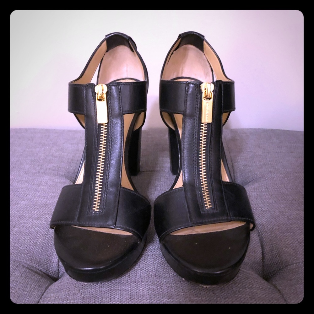 Michael Kors platform heels with zipper closure